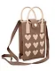 Сумочка вязаная с застежкой Сердечки (коричневая) (12х18х6) (текстиль) (12-Yiheng-0613) - фото 1