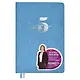 Ежедневник недат. А5 160л "5 шагов к счастью" Мотивационный, голубой, иск.кожа "джинс", тв.переплет, тисн.фольгой, офсет, ляссе - фото 1