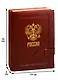 Ежедневник полудат. А5+ 192л 175*245 Сариф коричневый, тиснение Герб РФ, кожзам, тв. переплет, поролон, тонир.блок, ляссе - фото 3