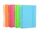 Тетрадь 150л кл. "Неон" пласт.обл., крупн.спираль, резинка, ассорти - фото 1