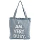 Сумка-шоппер джинсовая на молнии I am very busy 37*33см 12-11522-1915-3 - фото 1