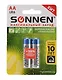 Батарейки КОМПЛЕКТ 2 шт., SONNEN Super Alkaline, АА(LR6,15А), алкалиновые, пальчиковые, в блистере, 451093 - фото 1