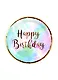 Набор бумажных тарелок Happy birthday космос с золотом (24см) (6шт) - фото 1
