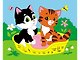 Набор для творчества Рыжий Кот. Холст с красками «Котята в корзине», 20х25 см - фото 1