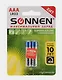 Батарейки КОМПЛЕКТ 2 шт., SONNEN Super Alkaline, AAA (LR03, 24А), алкалиновые, мизинчиковые, блистер, 451095 - фото 1