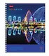 Тетрадь 100л кл. "Огни ночного города" спираль, обложка с карманом, УФ-лак - фото 1
