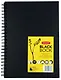 Блокнот для зарисовок Black Book 200г/кв.м 21*29.7см 40л портрет твердая обложка спираль черный - фото 1