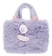 Сумка-шоппер плюшевая Монстрик (фиолетовая) (33х25) - фото 1