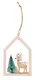 Новогоднее подвесное украшение Олень с елкой в домике (12х8см) (дерево) (12-06942-NY-4) - фото 1