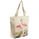 Сумка-шоппер на молнии Фламинго в цветах акварель (43х40) (текстиль) - фото 2