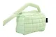 Косметичка стеганная с объёмной ручкой (мятная) (текстиль, PU) (20х13см) - фото 2