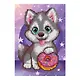 Алмазная мозаика 15*20 детская (неполное заполнение) "Хаски с пончиком" - фото 1