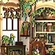 CWGC203 Конструктор интерьерный  – сборный домик CuteBee - Книжный магазин "Зелёная Жизнь", 196 деталей (материалы: дерево, картон, пластик, металл), со световыми эффектами (подсветка интерьера), с питанием от 2хААА батареек (не включены), серия DIY, возр - фото 10