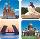 Сувенир, Плакетка, АКМ, Санкт-Петербург, фото, 4 шт, блистер - фото 1