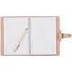 Ежедневник недат. А5 96л "Clear" розовый, иск.кожа, мягк.переплет, на резинке, ляссе - фото 2