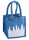 Сумка джутовая XS Серебряный лес синяя,20см.*20см.*15см. - фото 1