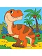 Холст с красками Хитрый динозаврик, 15х15 см - фото 1