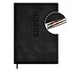 Ежедневник дат. 2026г. А6+ 176л "Тиволи глосс" черный, кожзам, тв.переплет, блинт.тиснение, офсет, справ.мат-лы, вырубка, закругл.углы, 2 ляссе, инд.уп - фото 1