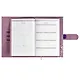 Ежедневник-органайзер недат. А6+ 80л 126х174 "Тиволи глосс" лиловый, иск.кожа, интегр.переплет, иснение фольгой, магнит.клапан , офсет, ляссе - фото 8