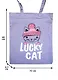 Сумка-шоппер Lucky cat, серая текстиль, 40х32см (СК2020-56) - фото 2