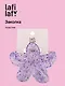 Заколка-крабик Цветок прозрачный/голубой узор (пластик) (12-253004-С8) (Lafilaf) - фото 1