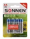 Батарейки КОМПЛЕКТ 4 шт., SONNEN Super Alkaline, АА (LR6,15А), алкалиновые, пальчиковые, блистер, 451094 - фото 1
