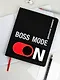 Дневник шк. "Режим босса" кожзам, тв.переплёт, аппликация, шелкография в одну краску, блинт.тиснение, пантон, одно ляссе, загругл.углы, универс.шпаргалка - фото 3