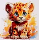 Холст с красками по номерам "Малыши-животные. Красочный леопард", 30 х 30 см - фото 1