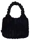 Сумка-шоппер с объёмной ручкой (черная) (плюш) (35х35см) - фото 3