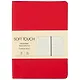 Ежедневник недат. А6 136л "SOFT TOUCH" пламенный красный, интегр.обл., иск.кожа, тонир.блок, скругл.углы, цв.торец, ляссе - фото 1