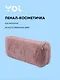 Пенал-косметичка из искусственного меха на молнии, с подкладкой, треугольной формы, розовый, Yoi - фото 1