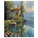 Алмазная мозаика "Дом на озере" 40*50 см - фото 1