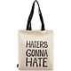 Сумка-шоппер Haters gonna hate бежевая, текстиль 40см.*35см. - фото 1