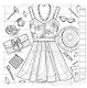 Раскраска Fashion Girl для работы маркерами (девушка с велосипедом в поле) - фото 2
