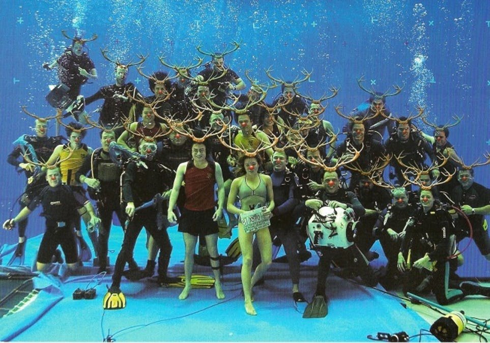 Участники подводной сцены в Гарри Поттер и кубок огня кадр со съемок